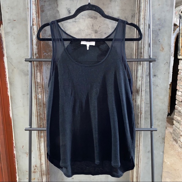 Sandro Black Linen Silk Tank Top Shirt - Picture 4 of 15